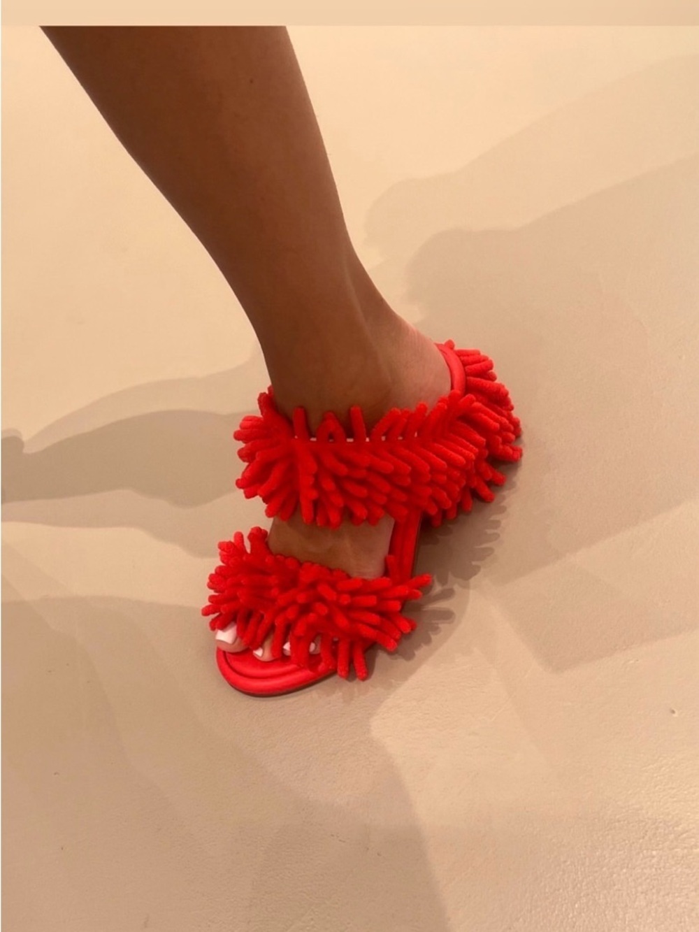 MADE IN ITALY AGL Bold Red Textured Sandals